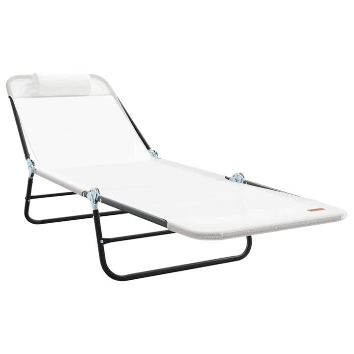 Foldestol Creme 182 x 55 x 85,5 cm Textilene