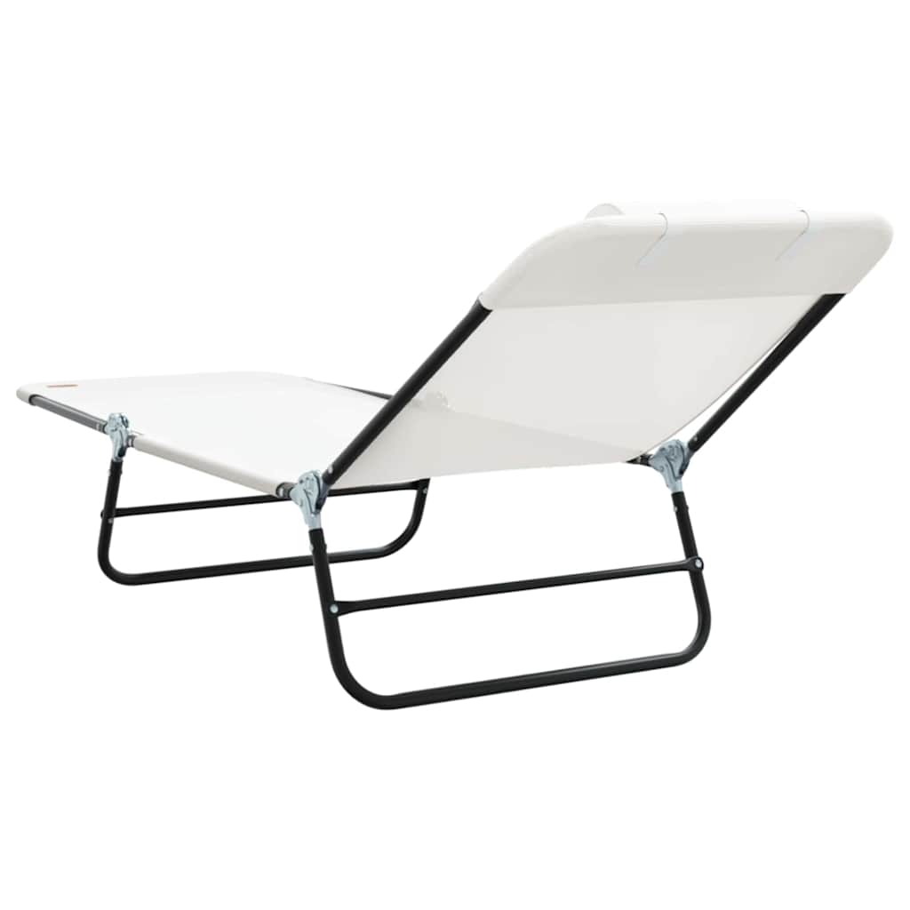 Foldestol Creme 182 x 55 x 85,5 cm Textilene