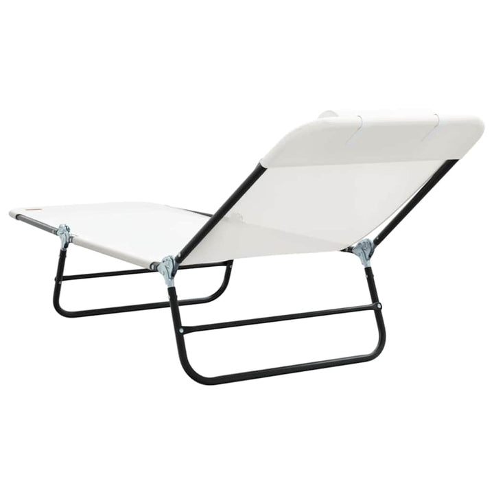 Foldestol Creme 182 x 55 x 85,5 cm Textilene
