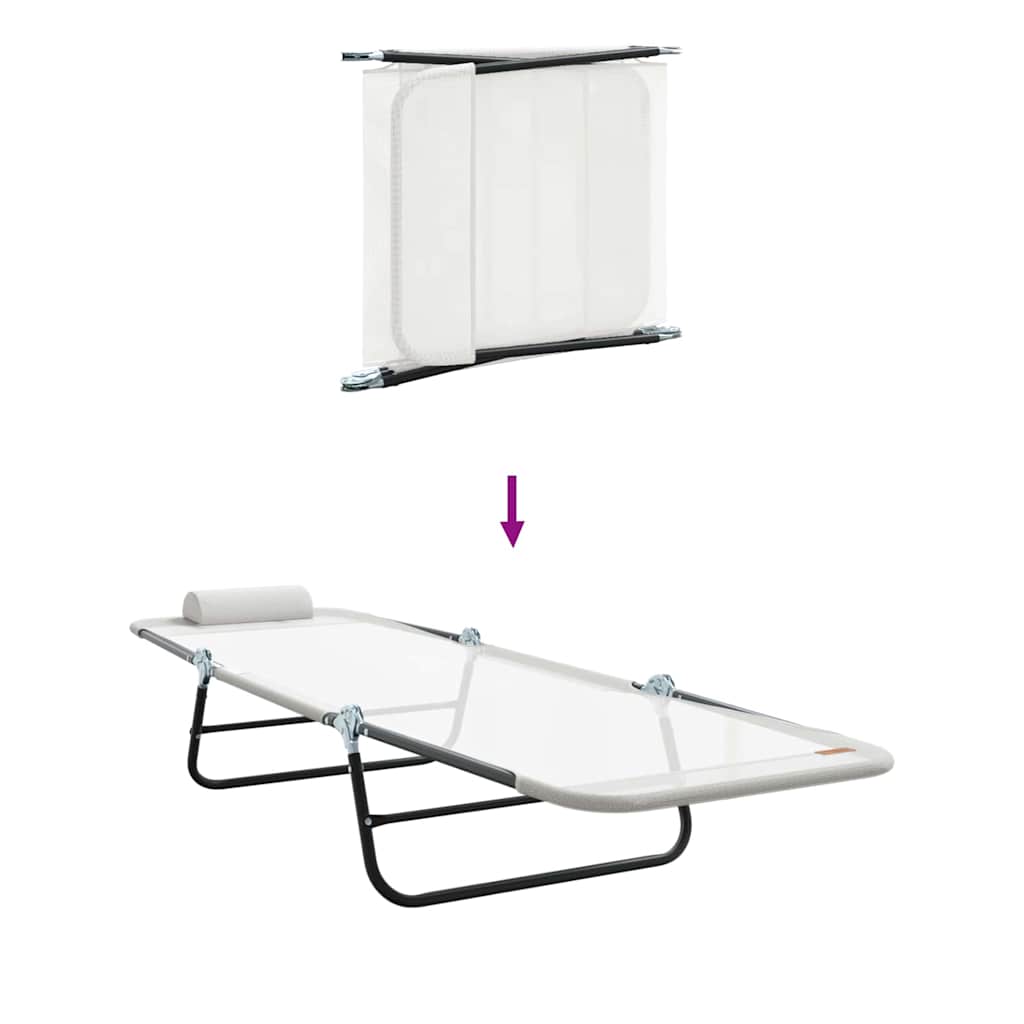 Foldestol Creme 182 x 55 x 85,5 cm Textilene