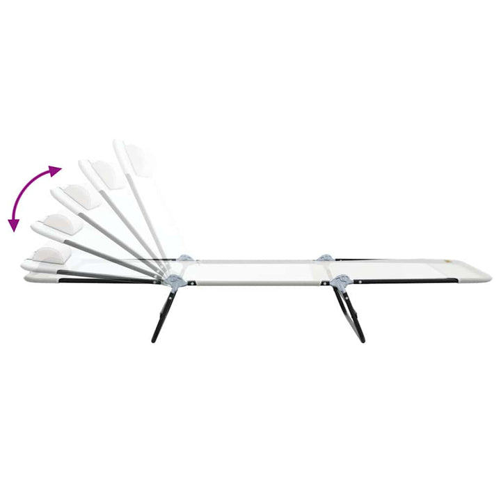 Foldestol Creme 182 x 55 x 85,5 cm Textilene