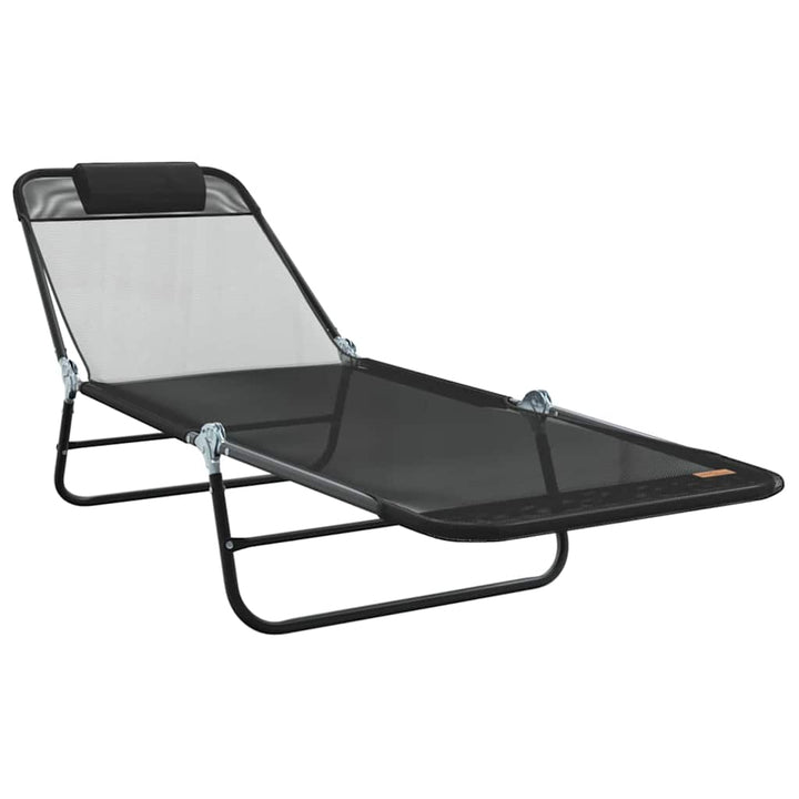Foldestol Sort 182 x 55 x 85,5 cm Textilene