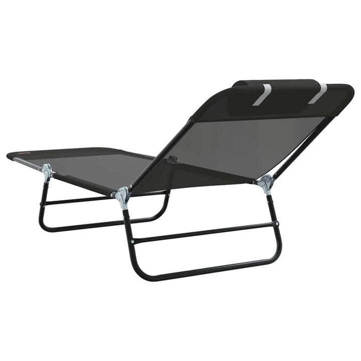 Foldestol Sort 182 x 55 x 85,5 cm Textilene