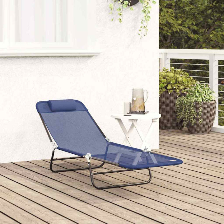 Foldestol Mørkeblå 182 x 55 x 85,5 cm Textilene
