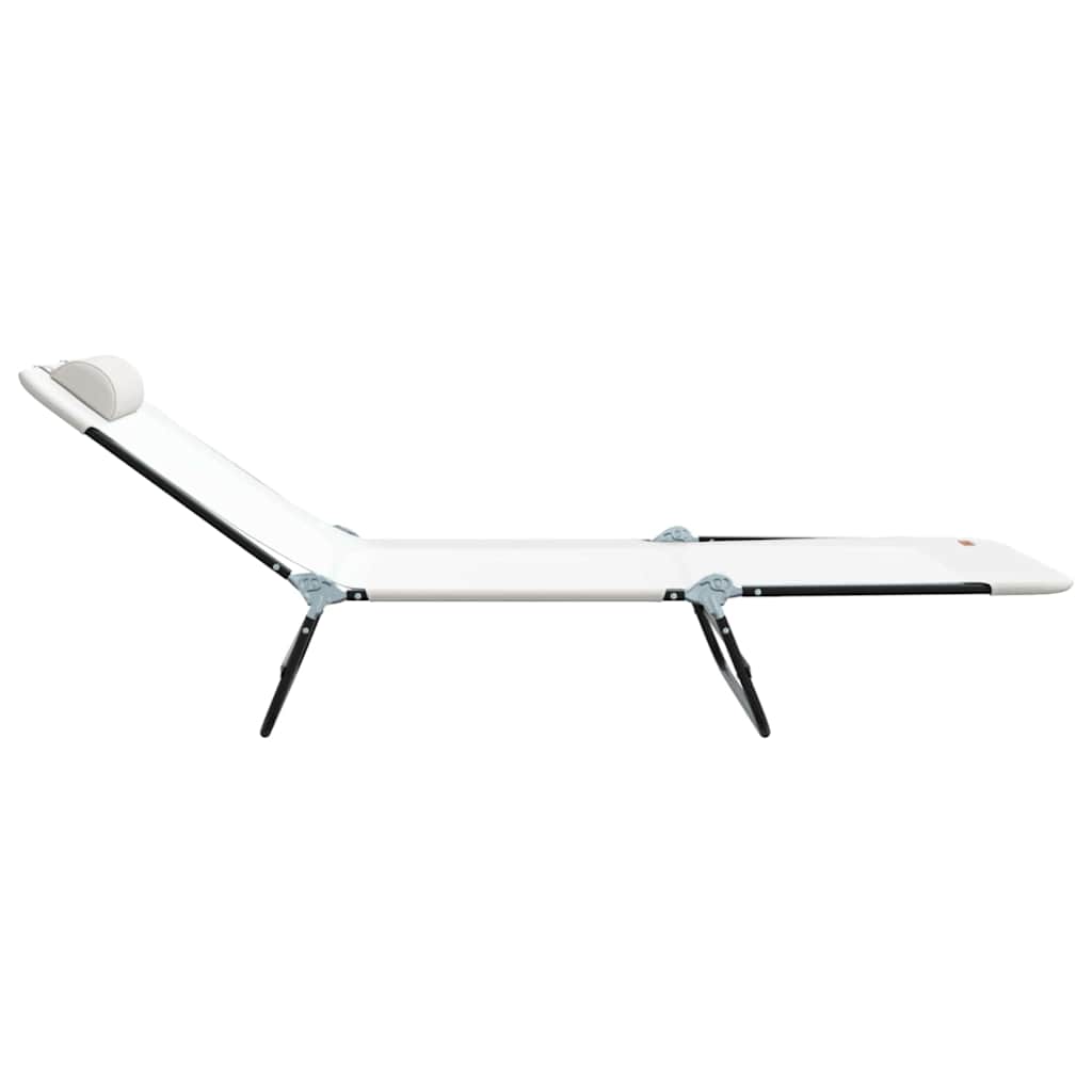 Foldestol 2 pcs Creme 182 x 55 x 85,5 cm Textilene