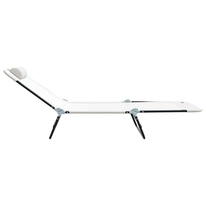 Foldestol 2 pcs Creme 182 x 55 x 85,5 cm Textilene