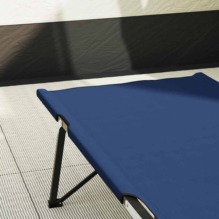 Foldende Camping Seng Blå 206 x 76 x 74 cm Oxford og Stål