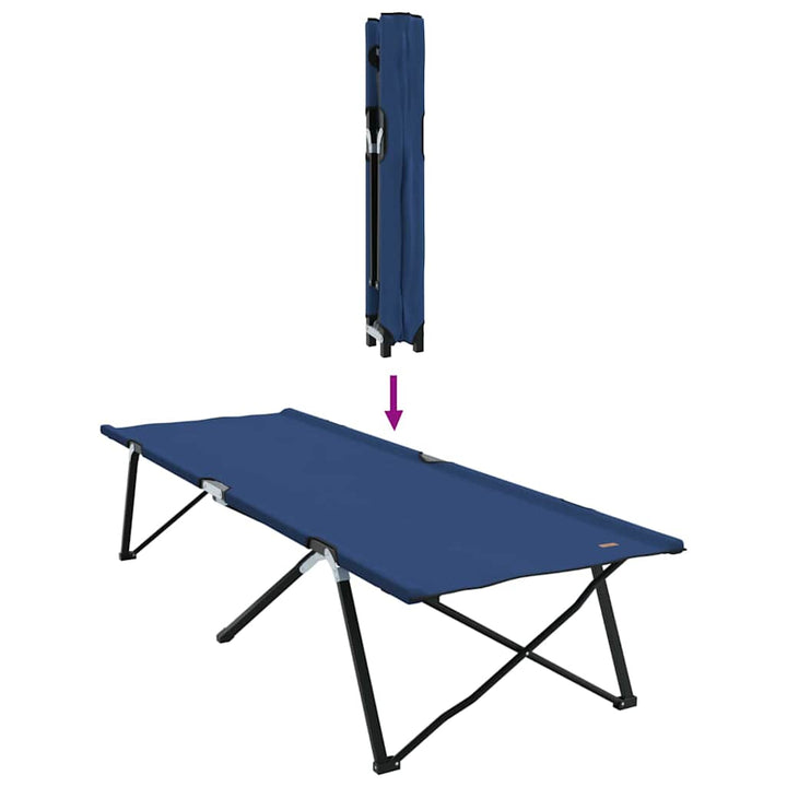 Foldende Camping Seng Blå 206 x 76 x 74 cm Oxford og Stål