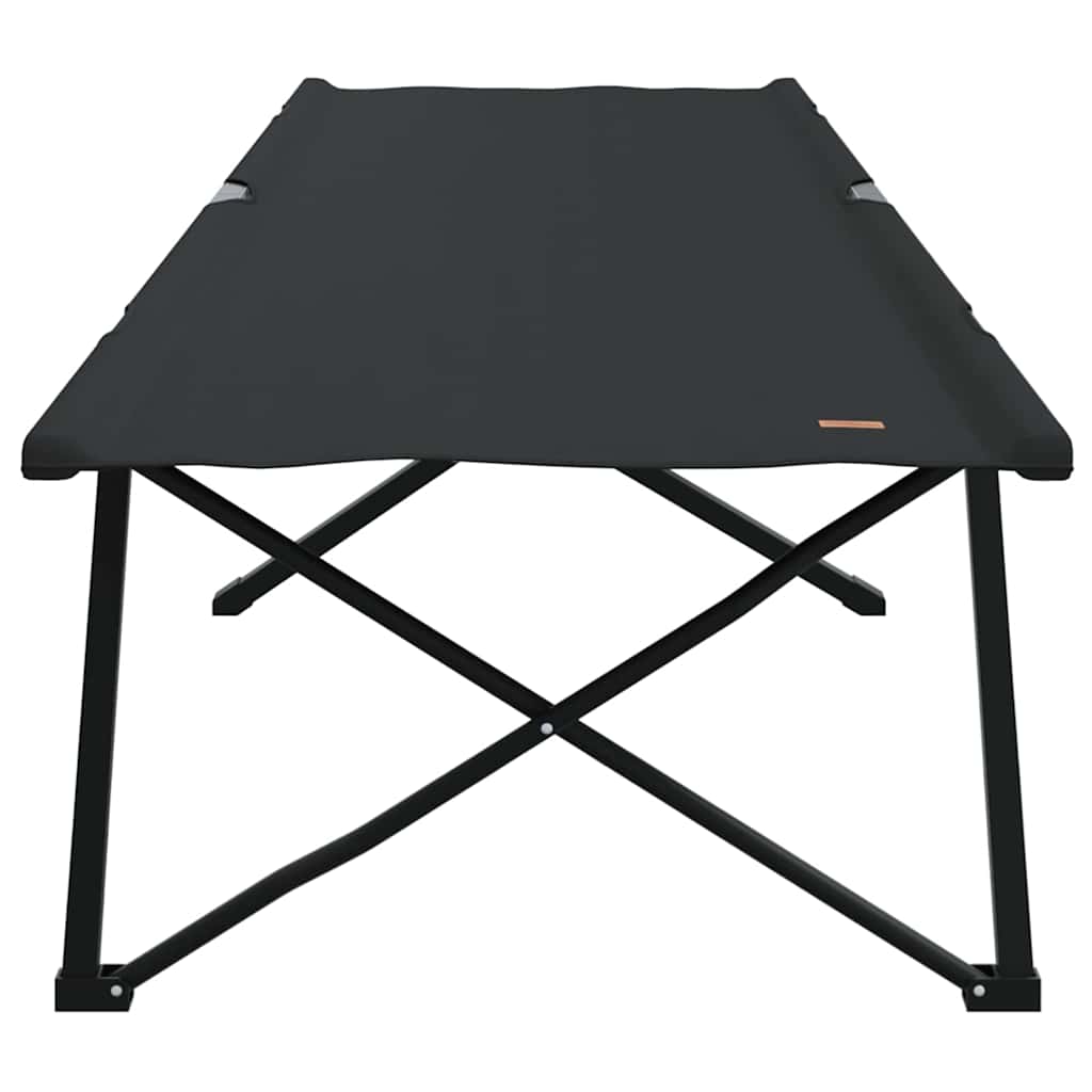 Foldende Camping Seng Sort 206 x 76 x 74 cm Oxford og Stål