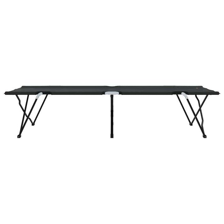 Foldende Camping Seng Sort 206 x 76 x 74 cm Oxford og Stål