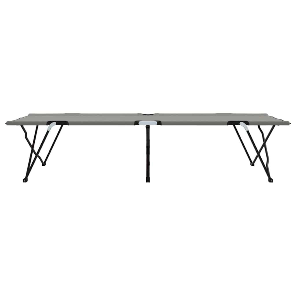 Foldende Camping Seng Grå 206 x 76 x 74 cm Oxford og Stål