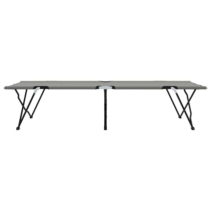 Foldende Camping Seng Grå 206 x 76 x 74 cm Oxford og Stål