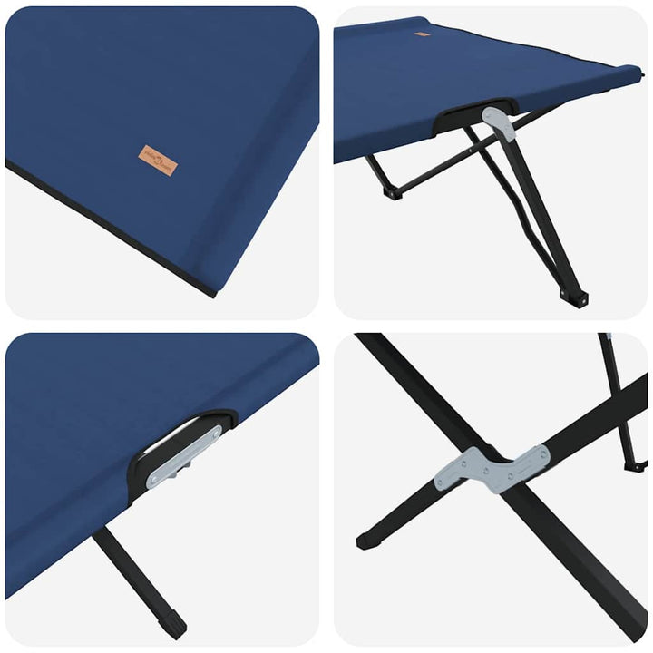 Foldende Camping Seng 2 pcs Blå 206 x 76 x 74 cm Oxford og Stål