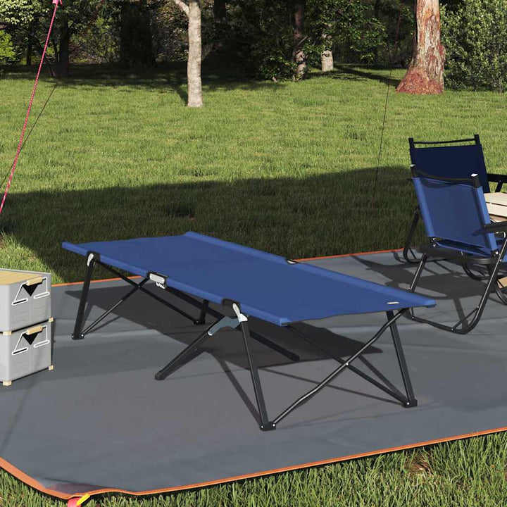 Foldende Camping Seng 2 pcs Blå 206 x 76 x 74 cm Oxford og Stål