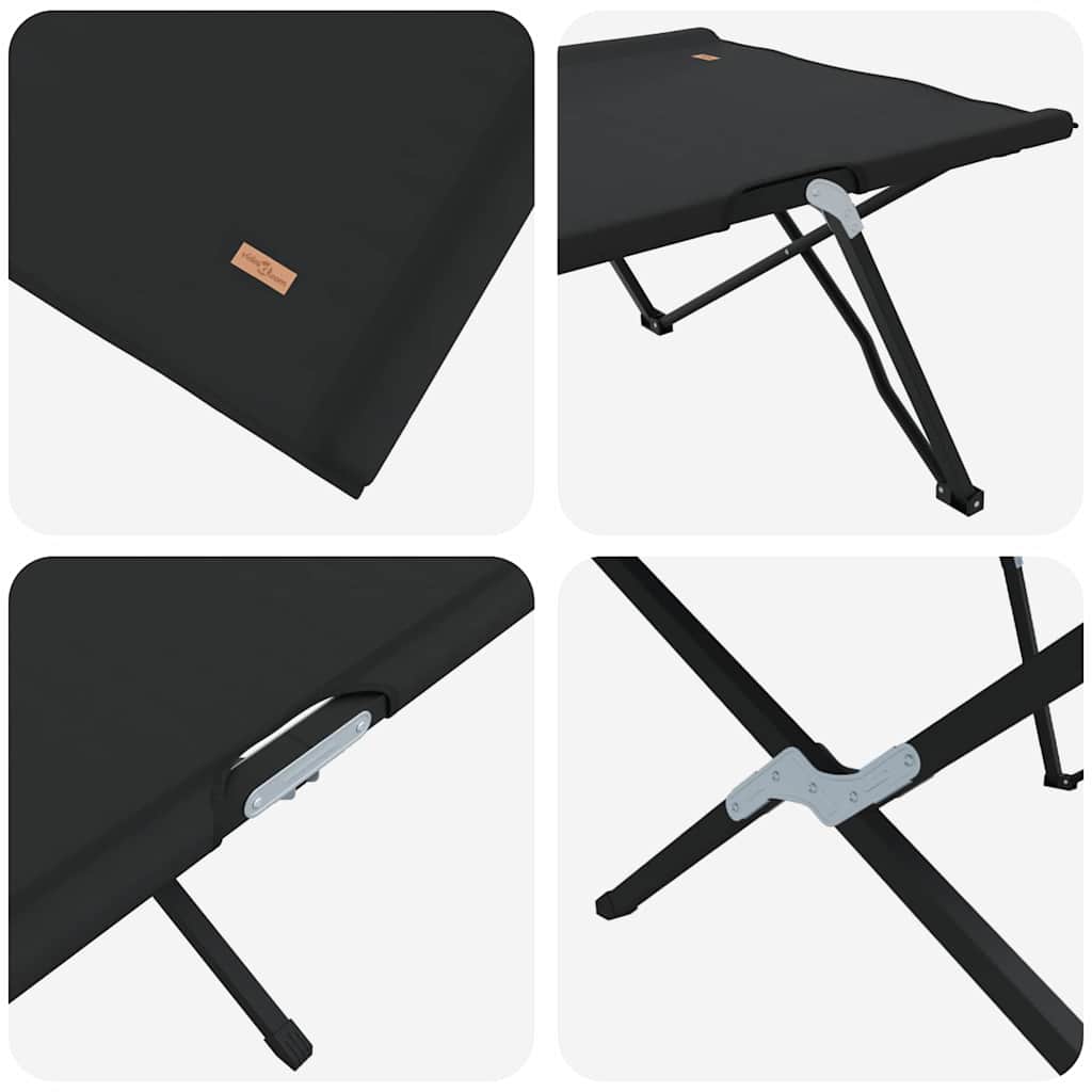 Foldende Camping Seng 2 pcs Sort 206 x 76 x 74 cm