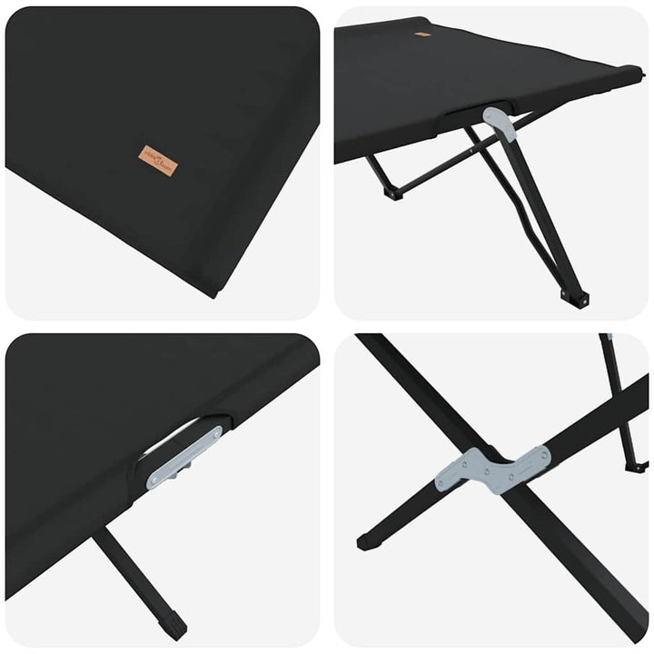 Foldende Camping Seng 2 pcs Sort 206 x 76 x 74 cm