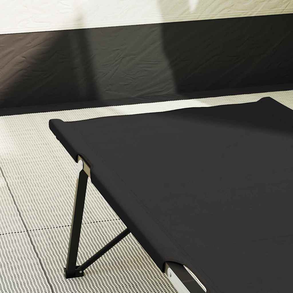 Foldende Camping Seng 2 pcs Sort 206 x 76 x 74 cm