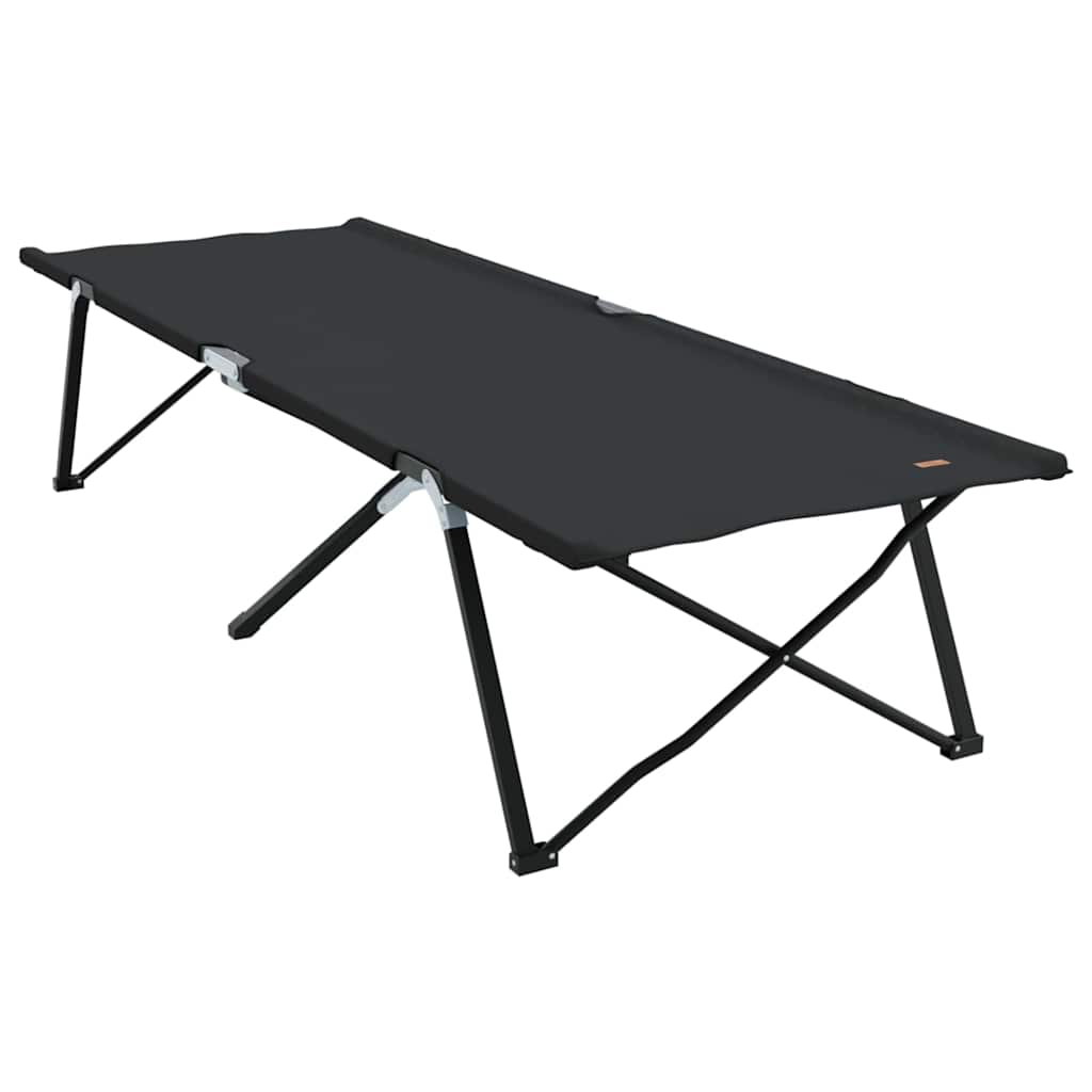 Foldende Camping Seng 2 pcs Sort 206 x 76 x 74 cm