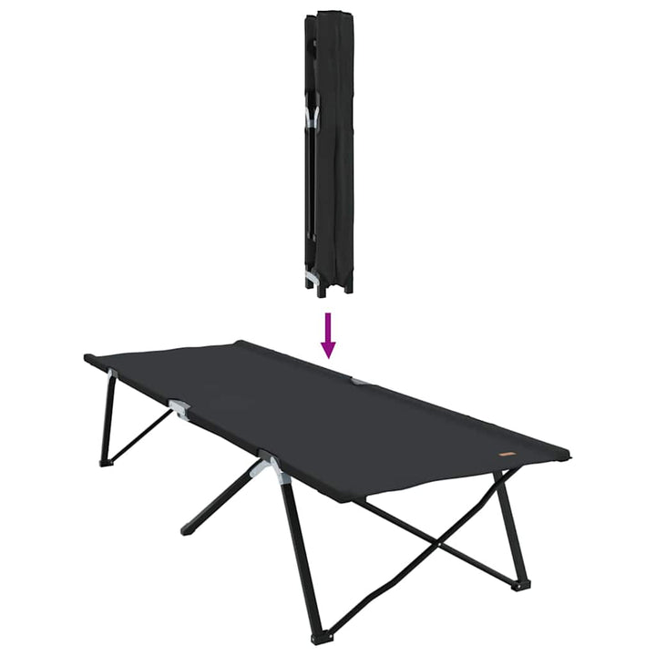 Foldende Camping Seng 2 pcs Sort 206 x 76 x 74 cm