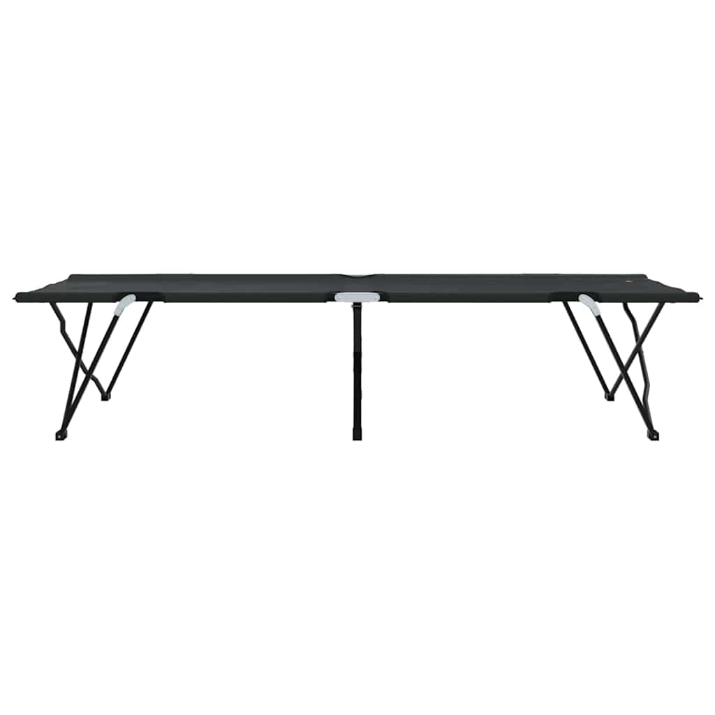 Foldende Camping Seng 2 pcs Sort 206 x 76 x 74 cm