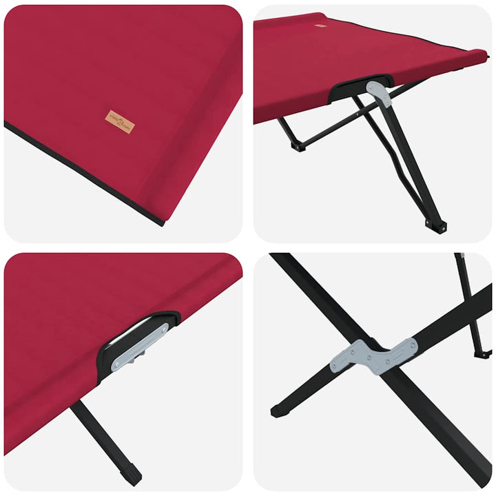Foldende Camping Seng 2 pcs Rød 206 x 76 x 74 cm Oxford og Stål