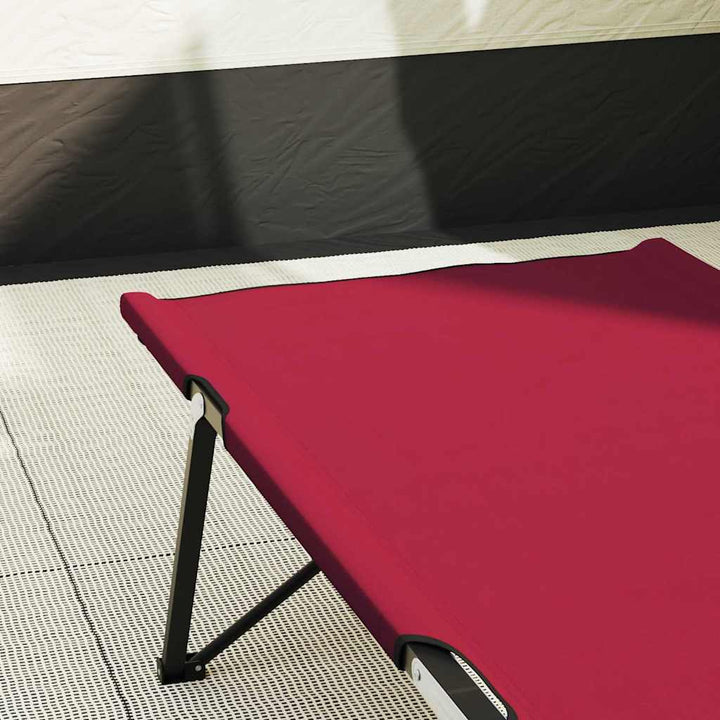 Foldende Camping Seng 2 pcs Rød 206 x 76 x 74 cm Oxford og Stål