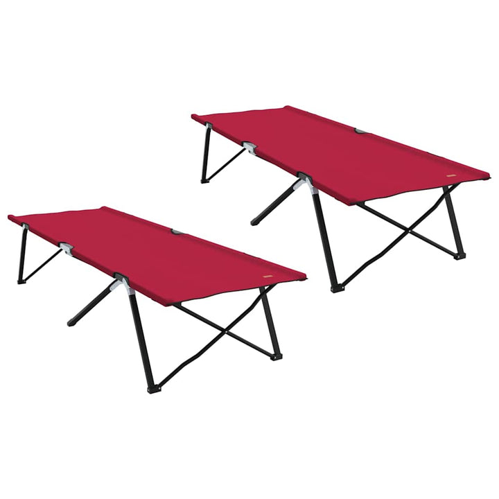 Foldende Camping Seng 2 pcs Rød 206 x 76 x 74 cm Oxford og Stål