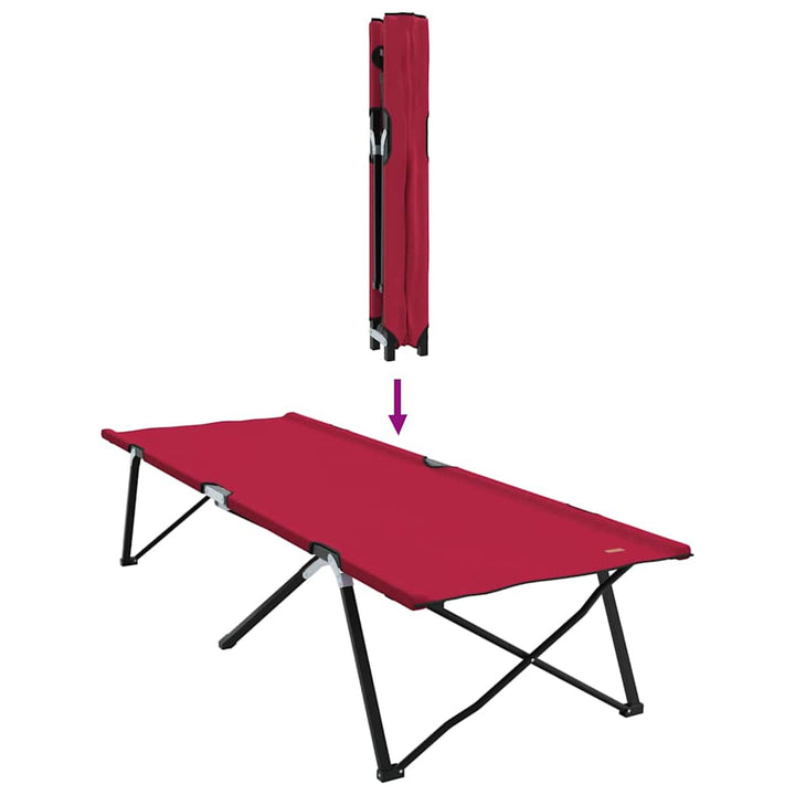 Foldende Camping Seng 2 pcs Rød 206 x 76 x 74 cm Oxford og Stål