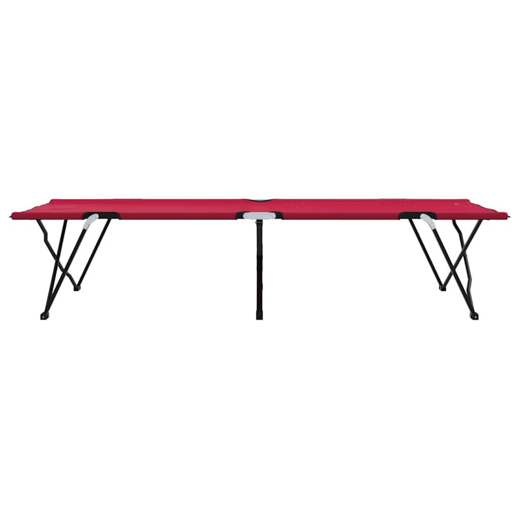 Foldende Camping Seng 2 pcs Rød 206 x 76 x 74 cm Oxford og Stål
