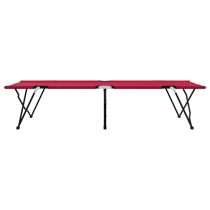 Foldende Camping Seng 2 pcs Rød 206 x 76 x 74 cm Oxford og Stål
