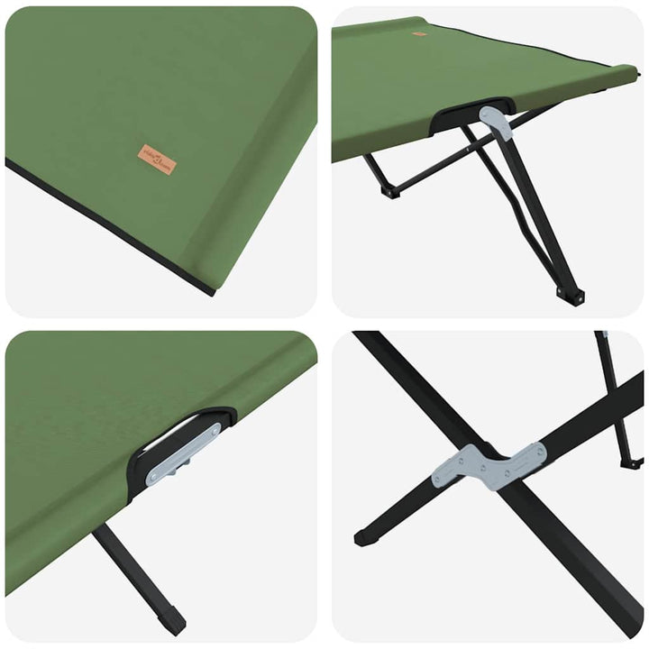 Foldende Camping Seng 2 pcs Grøn 206 x 76 x 74 cm