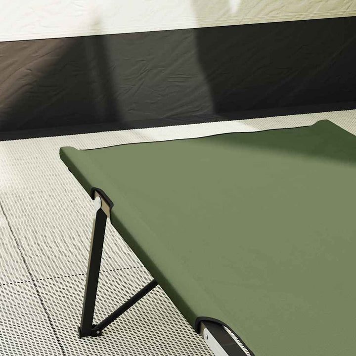Foldende Camping Seng 2 pcs Grøn 206 x 76 x 74 cm