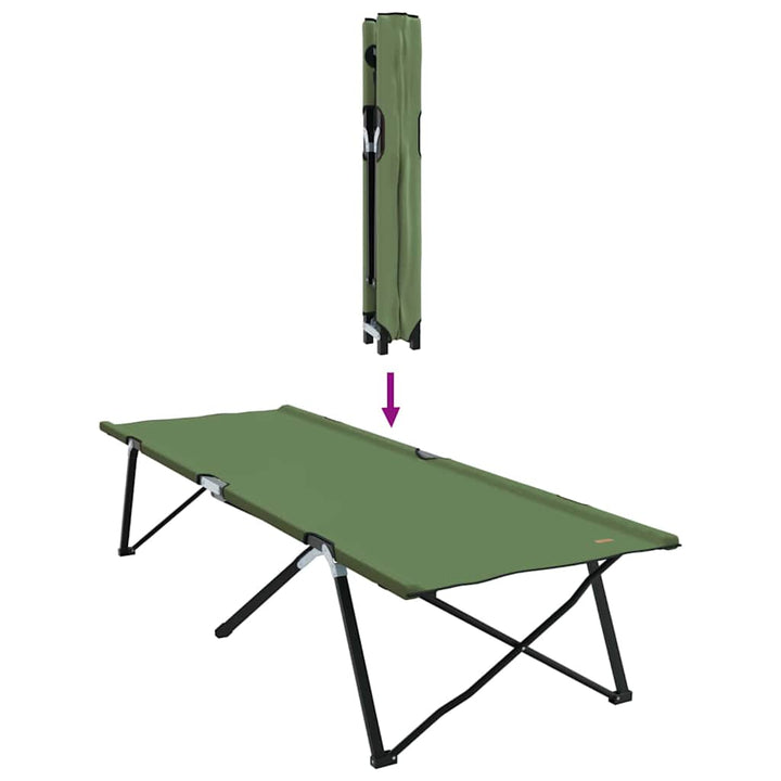 Foldende Camping Seng 2 pcs Grøn 206 x 76 x 74 cm