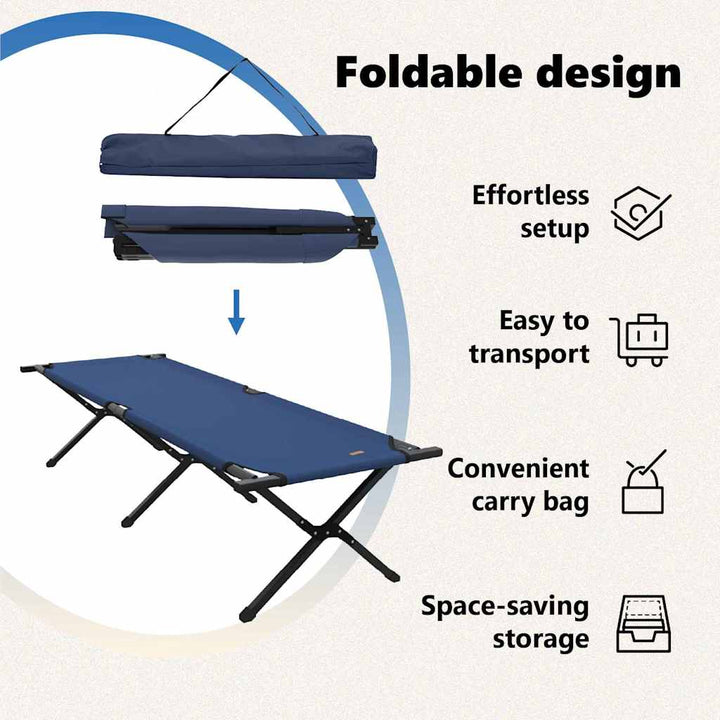 Foldende Camping Seng Blå 193 x 69 x 45 cm Oxford stof