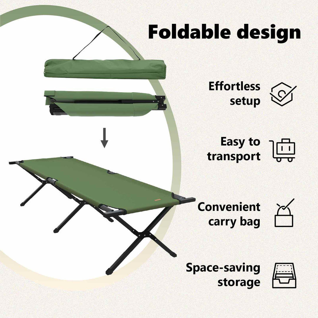 Foldende Camping Seng Grøn 193 x 69 x 45 cm Oxford stof