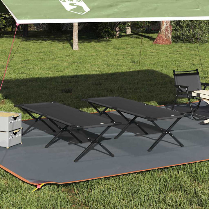 Foldende Camping Seng 2 pcs Sort 193 x 69 x 45 cm Oxford stof