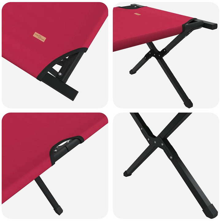 Foldende Camping Seng 2 pcs Rød 193 x 69 x 45 cm Oxford stof