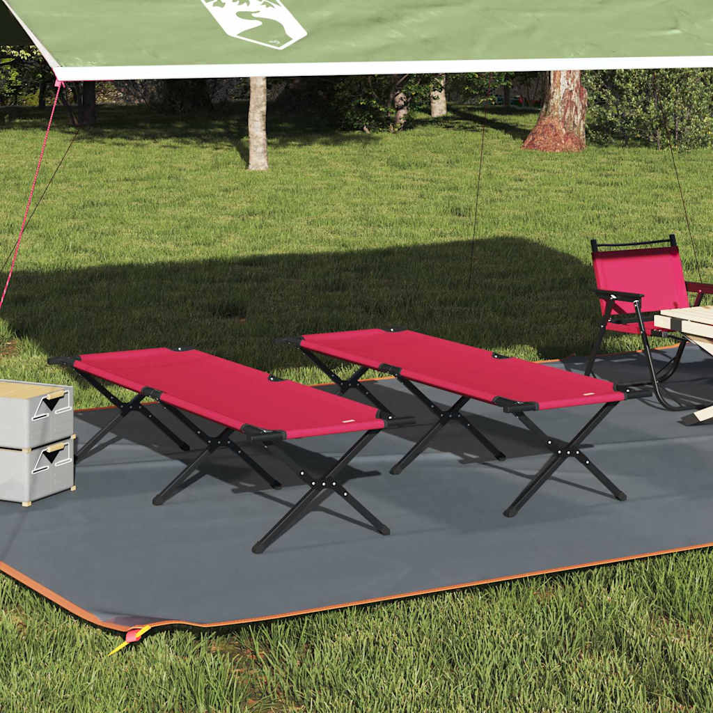 Foldende Camping Seng 2 pcs Rød 193 x 69 x 45 cm Oxford stof