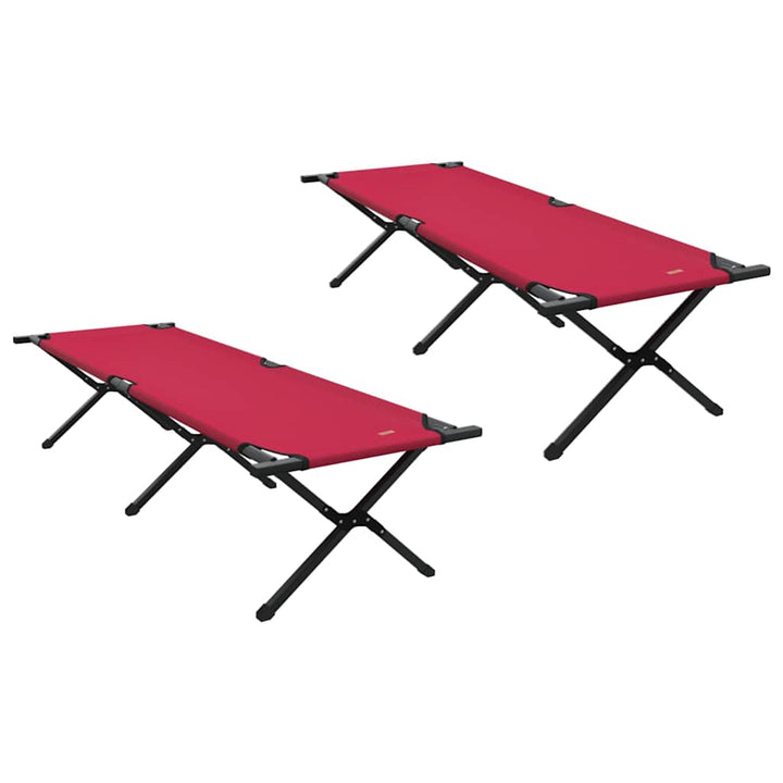 Foldende Camping Seng 2 pcs Rød 193 x 69 x 45 cm Oxford stof