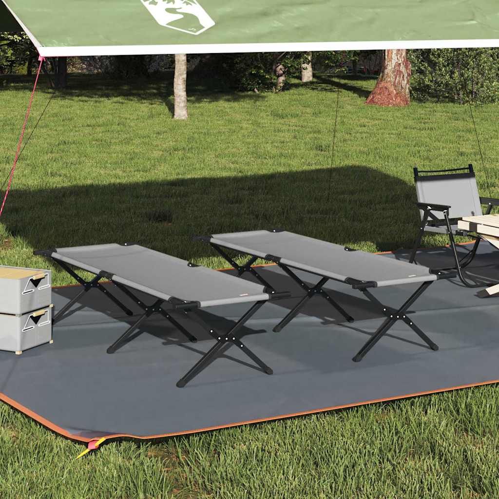 Foldende Camping Seng 2 stk. Grå 193 x 69 x 45 cm Oxford stof