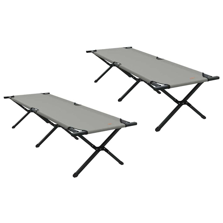 Foldende Camping Seng 2 stk. Grå 193 x 69 x 45 cm Oxford stof
