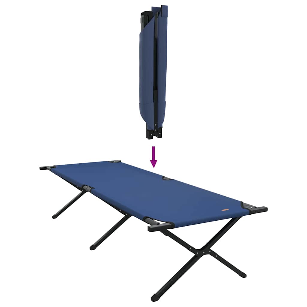 Foldende Camping Seng Blå 210 x 80 x 46 cm Oxford stof