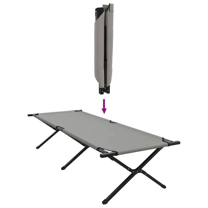 Foldende Camping Seng Grå 210 x 80 x 46 cm Oxford stof