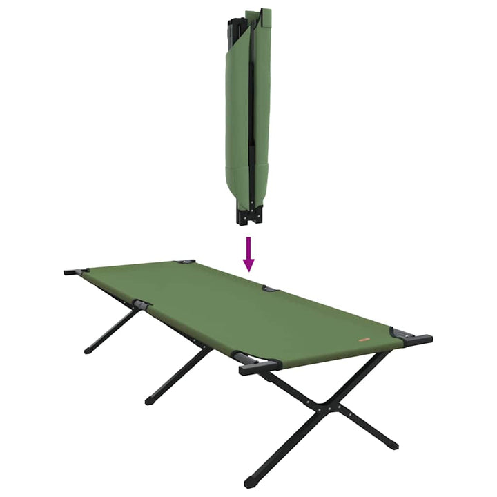 Foldende Camping Seng Grøn 210 x 80 x 46 cm Oxford stof