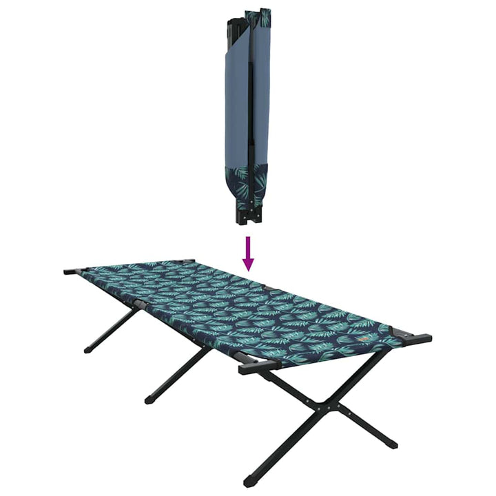 Foldende Camping Seng Blad Skov 210 x 80 x 46 cm Oxford stof