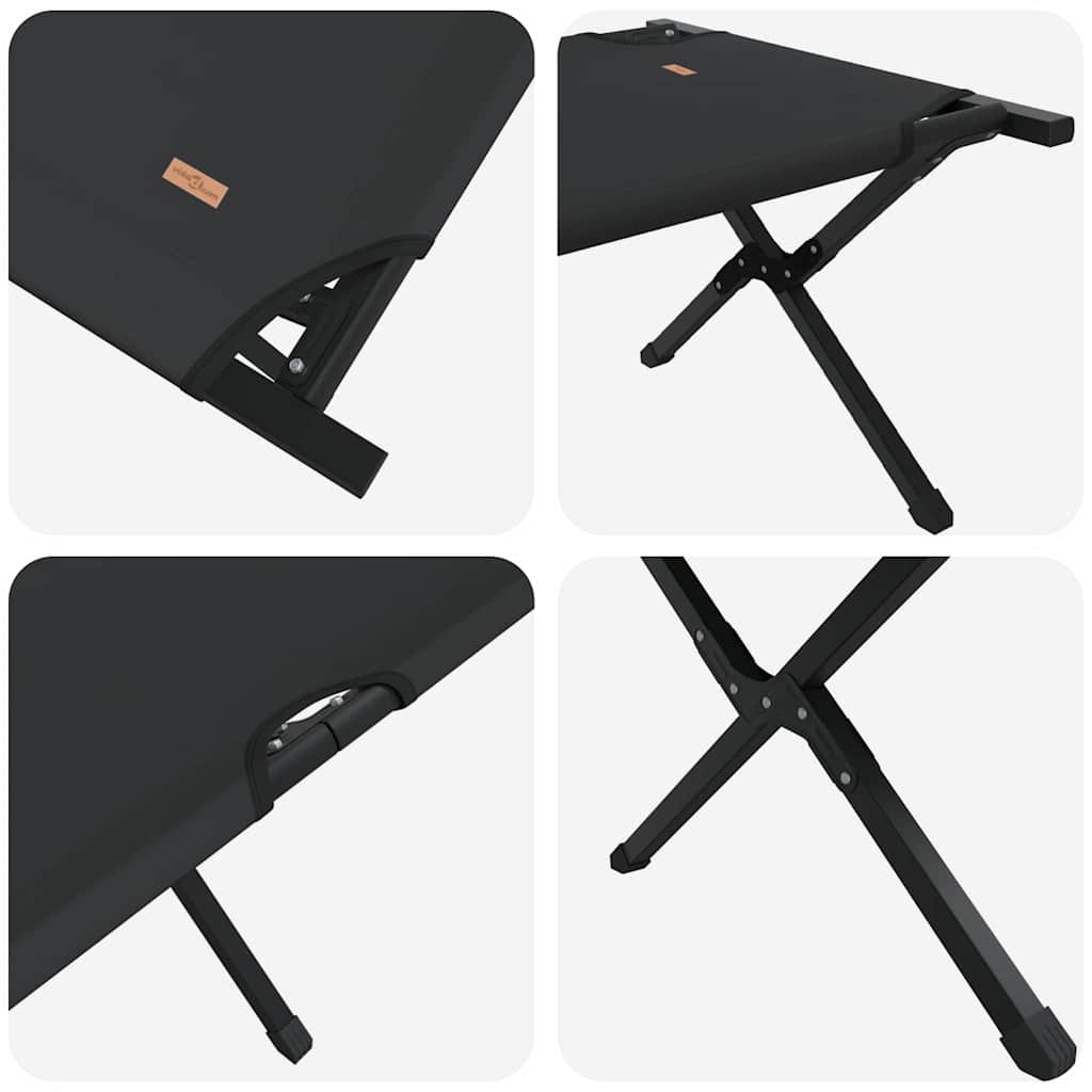 Foldende Camping Seng 2 pcs Sort 210 x 80 x 46 cm Oxford stof