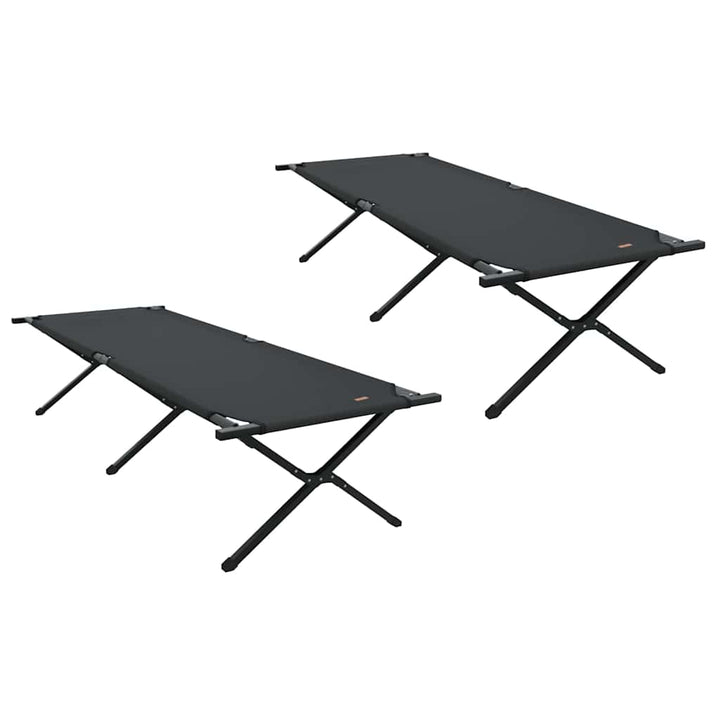 Foldende Camping Seng 2 pcs Sort 210 x 80 x 46 cm Oxford stof