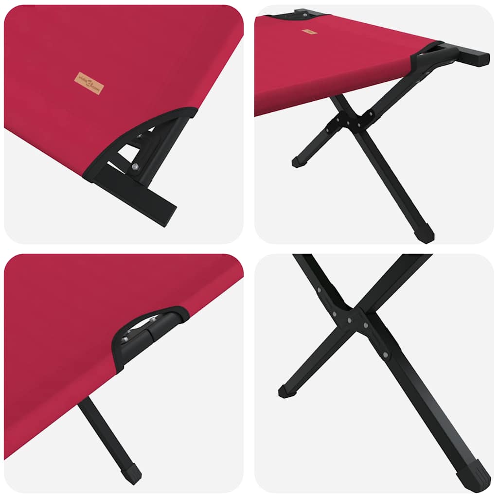 Foldende Camping Seng 2 pcs Rød 210 x 80 x 46 cm Oxford stof