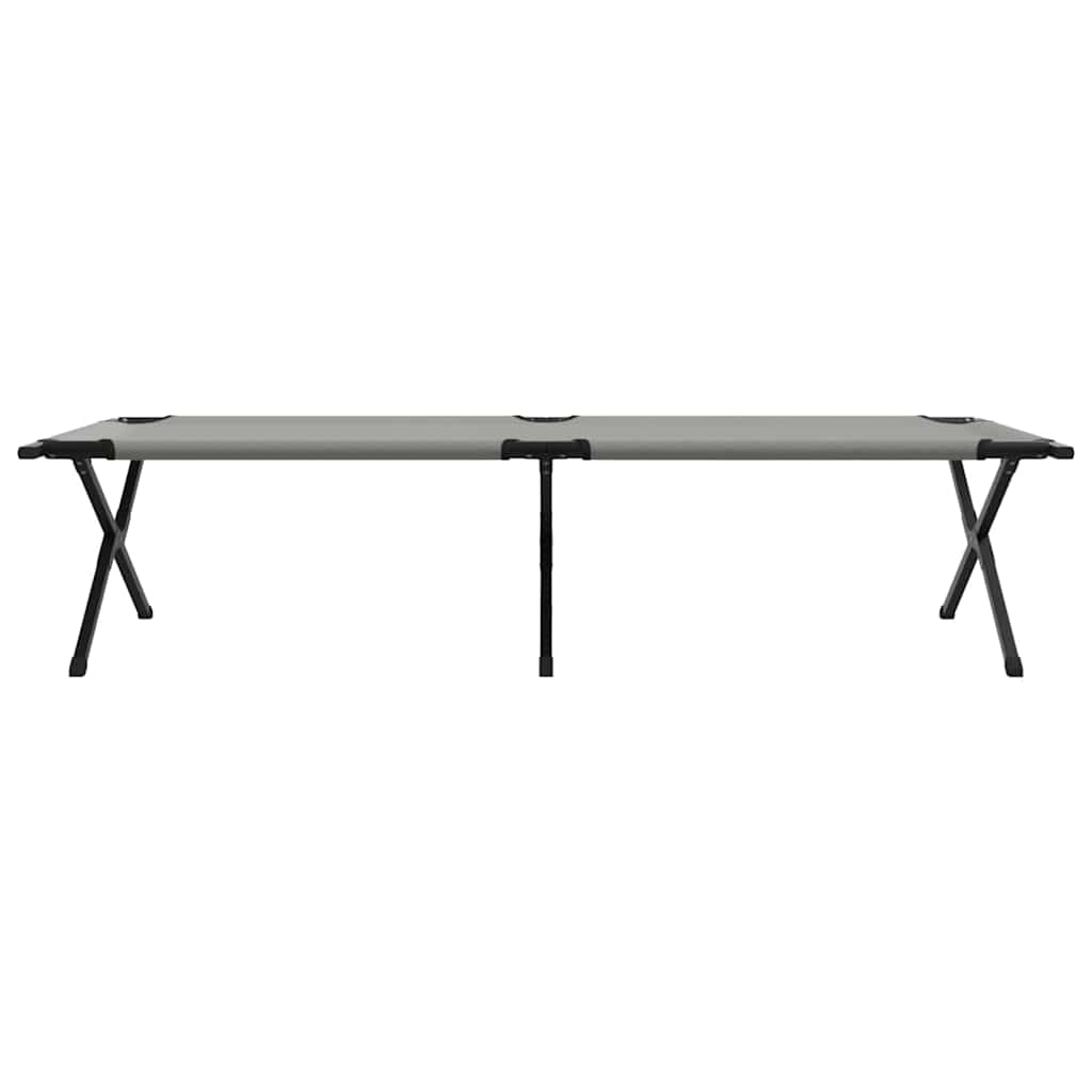 Foldende Camping Seng 2 pcs Grå 210 x 80 x 46 cm Oxford stof