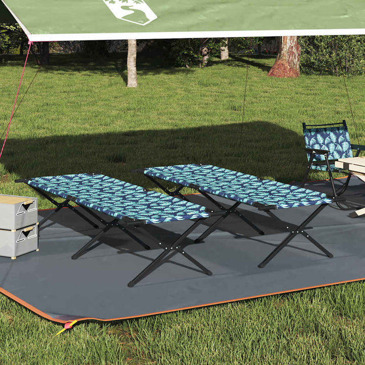 Foldende Camping Seng 2 pcs Skov 210 x 80 x 46 cm Oxford stof